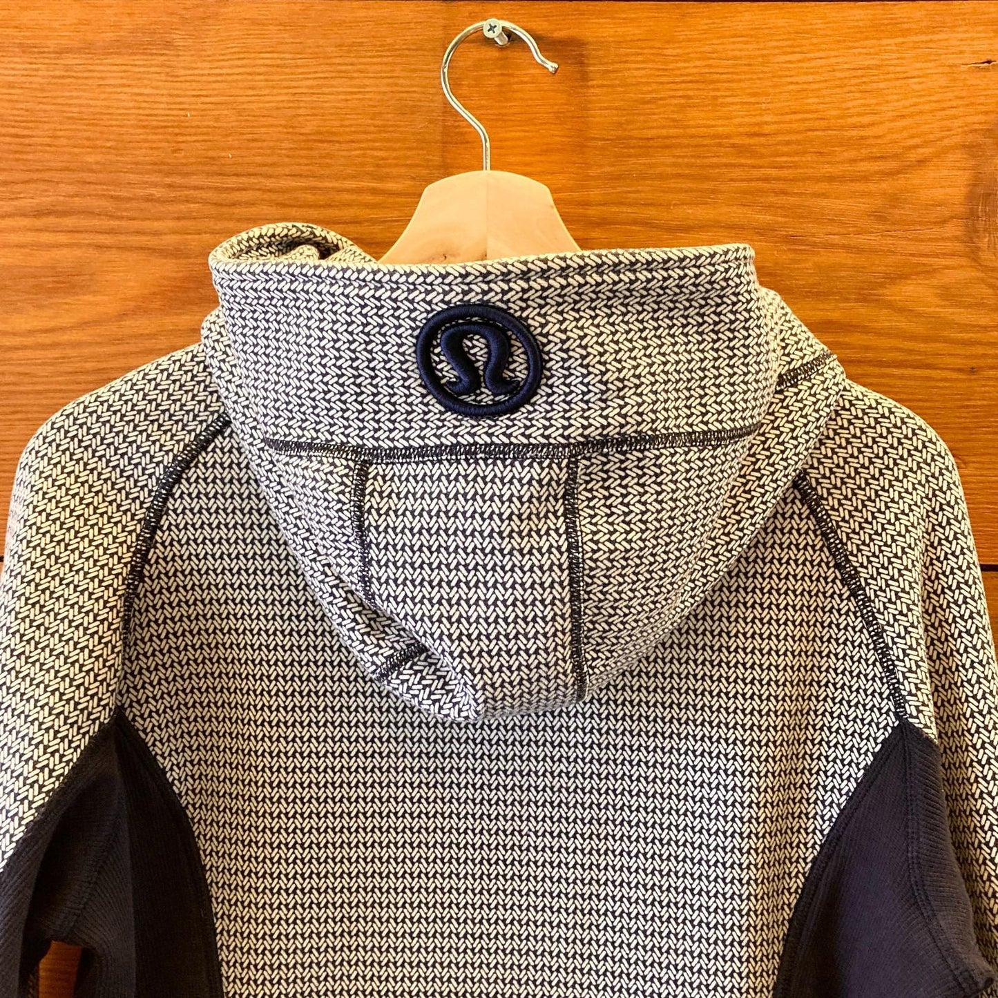 12 - Lululemon Navy Washi Weave Scuba II Rare 2015 Hoodie Sweatshirt 0521MD