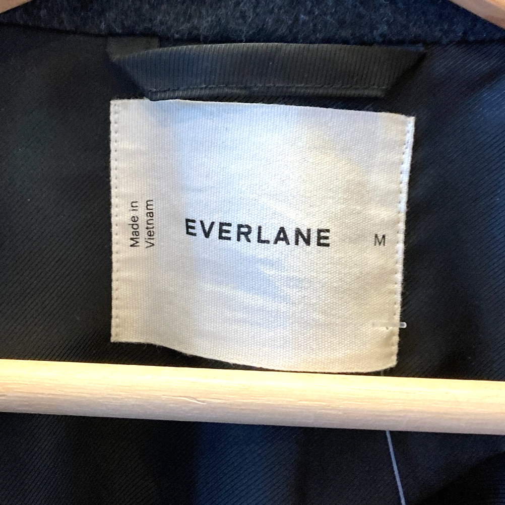 M - Everlane Dark Gray Classic Wool Topcoat Women's Coat Jacket 0815CJ