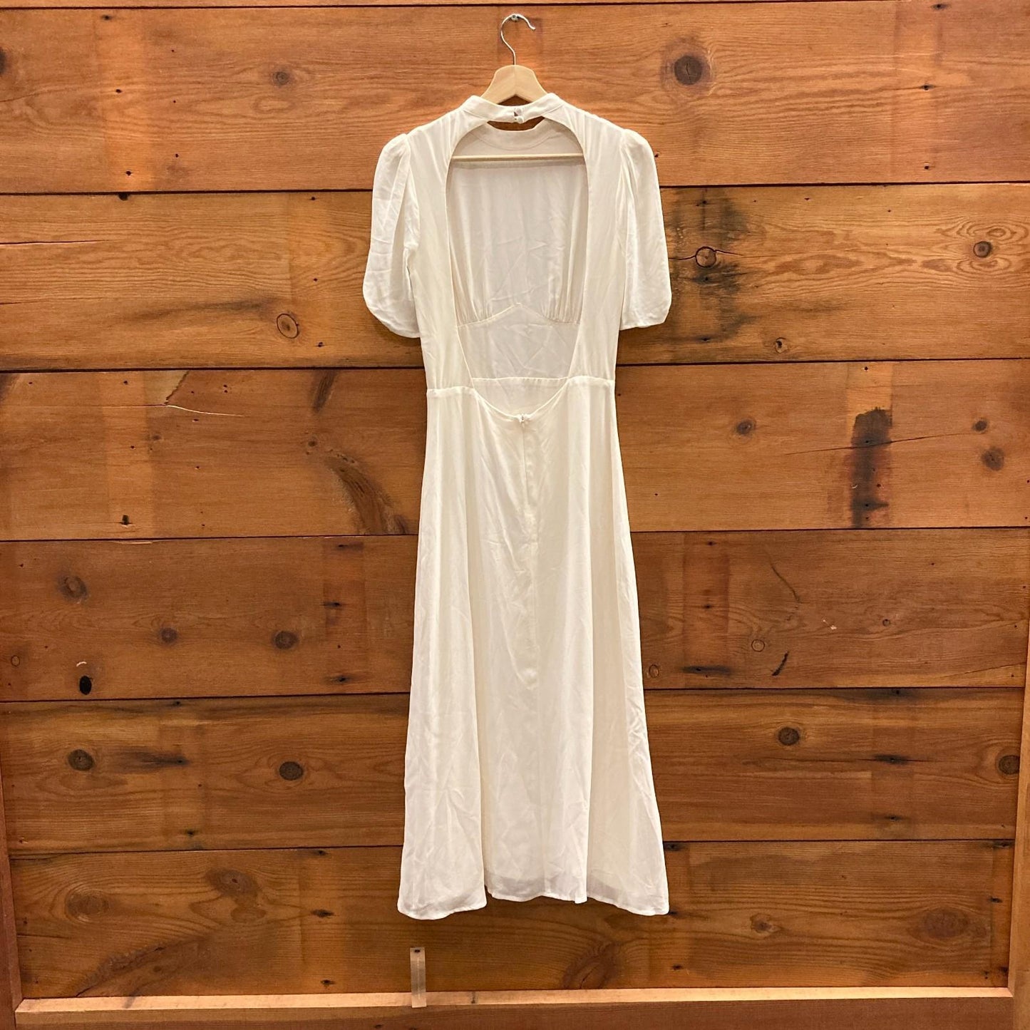 4 - Reformation Ivory NEW Low Back Short Sleeve DUSK Dress 0306EM