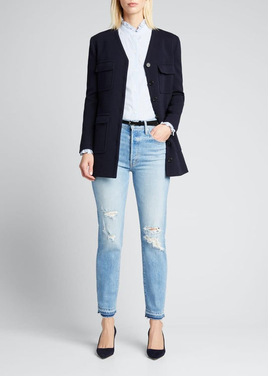 27 - Mother Superior $268 High Waisted Hiker Hover Destroyed Jeans 0225RH