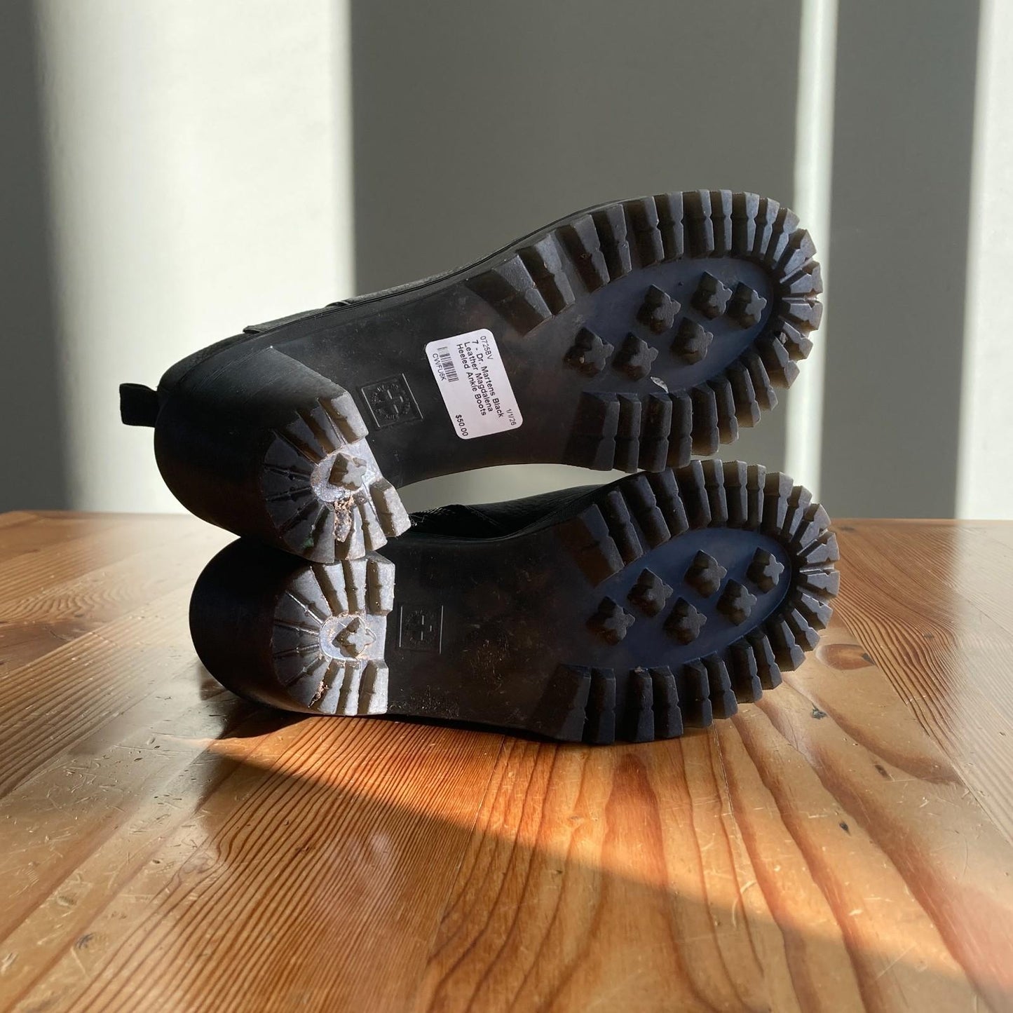 7 - Dr. Martens Black Leather Magdalena Heeled Ankle Boots 0725BV