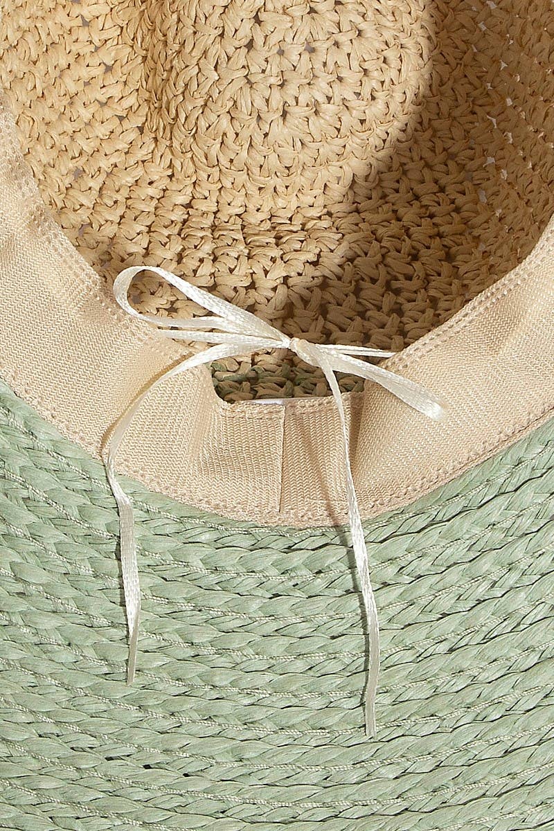 Tone Contrast Straw Hat: KA