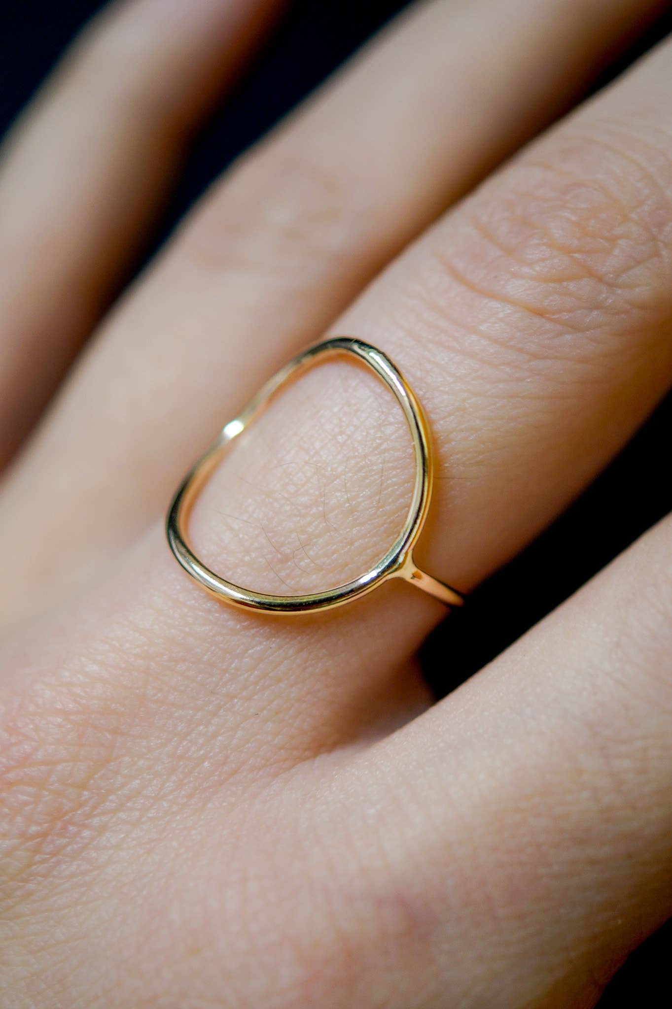 Hannah Naomi - Thick Circle Ring in 14k Gold Fill: Hammered / 7
