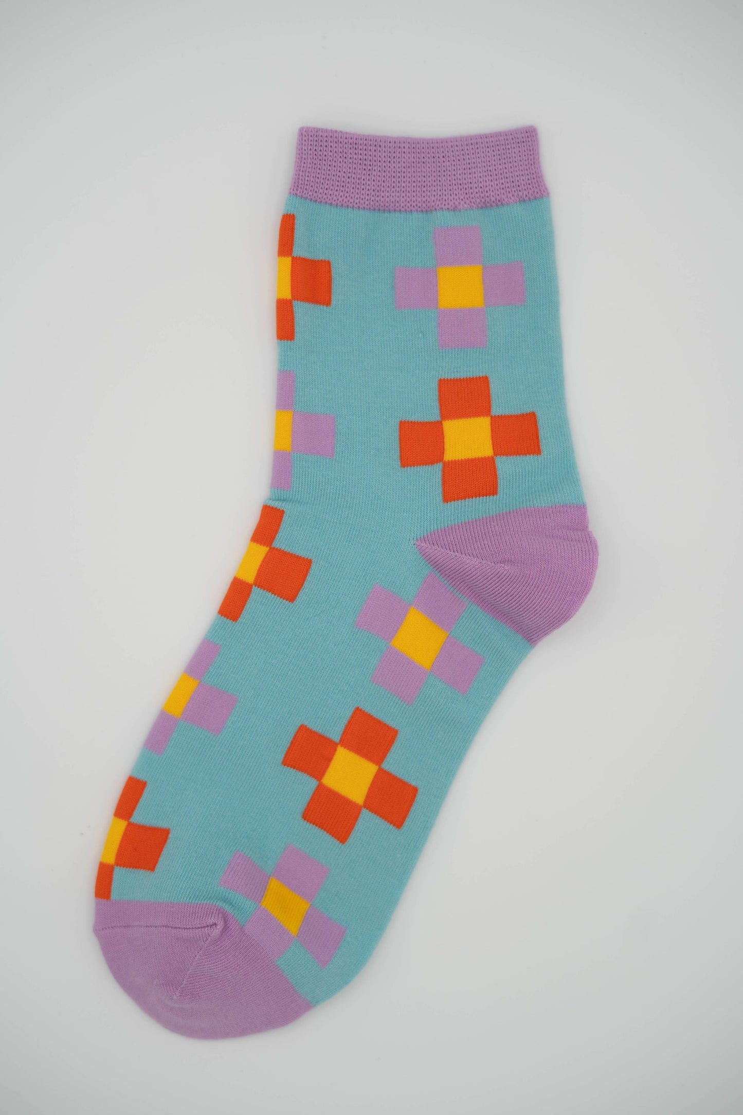Nettle Studios - Women’s Cotton Ankle Socks - Blue Pixels