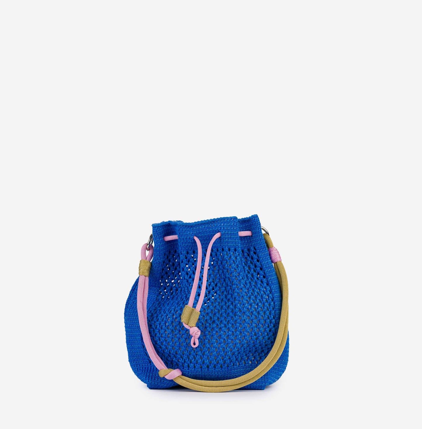 Drawstring Raffia Mini Bag: Lilac