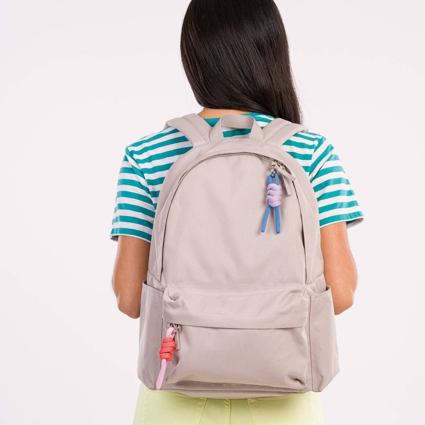 Colorblock Knot Keychain: Lime