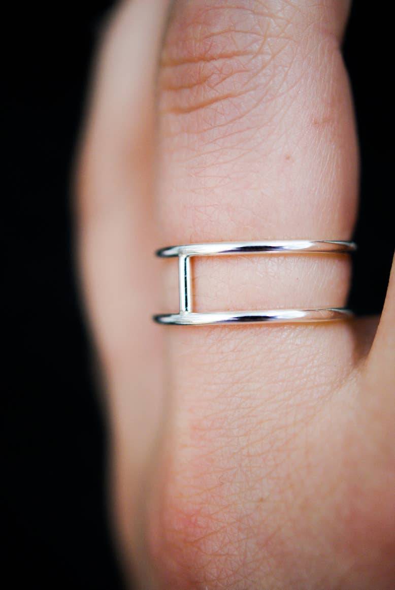 Hannah Naomi - Thick Cage Ring, Sterling Silver: 6.5 / Smooth Finish / Small