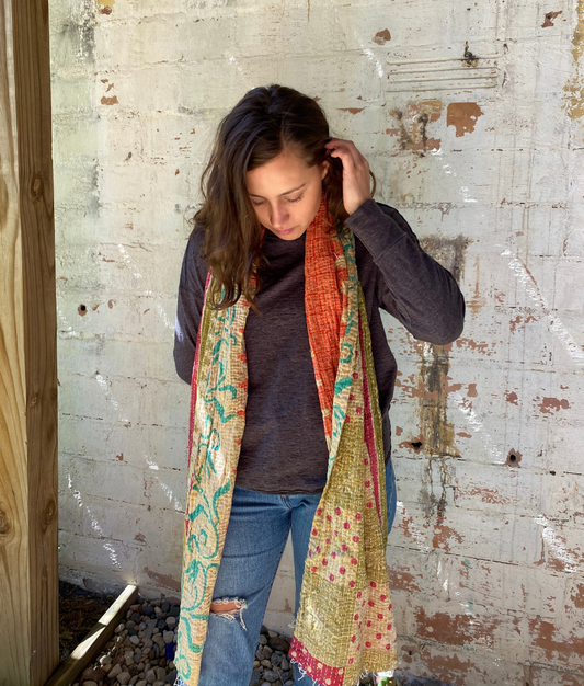 Seeds - Kantha Scarf Scarves | Made From Recycled Cotton Saris
