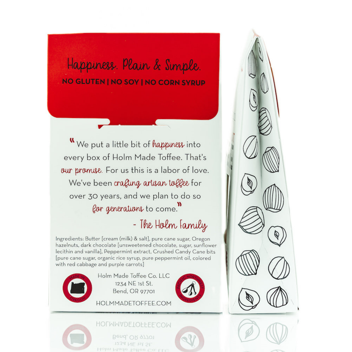 Holm Made Toffee Co. - Candy Cane - Oregon Hazelnut Toffee