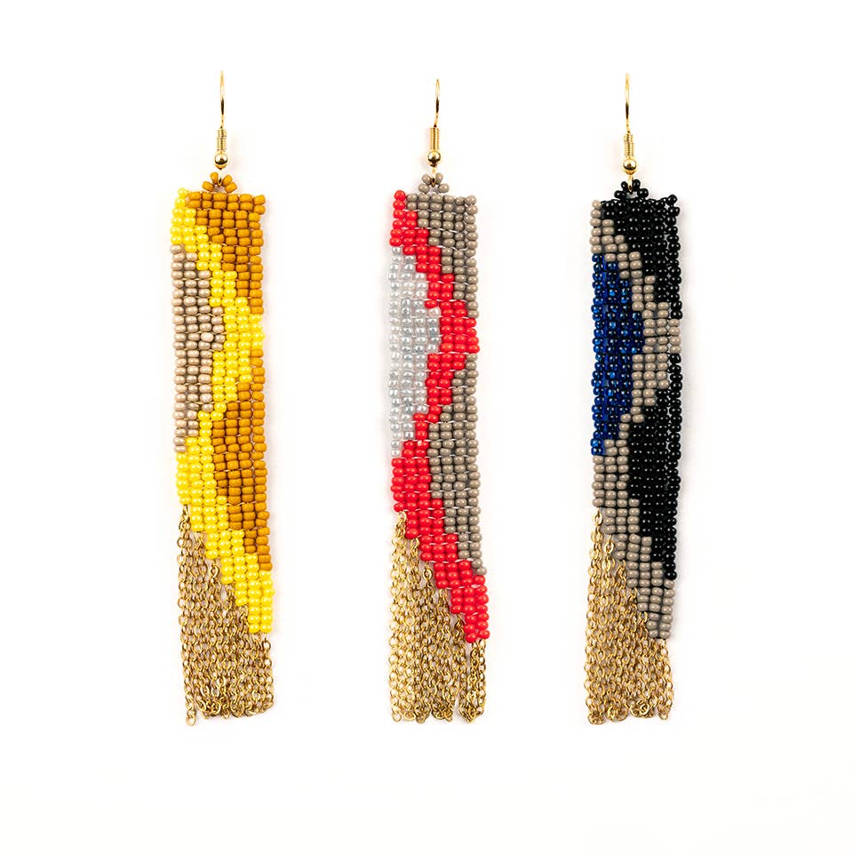 Rio Fringe Earrings: Ink