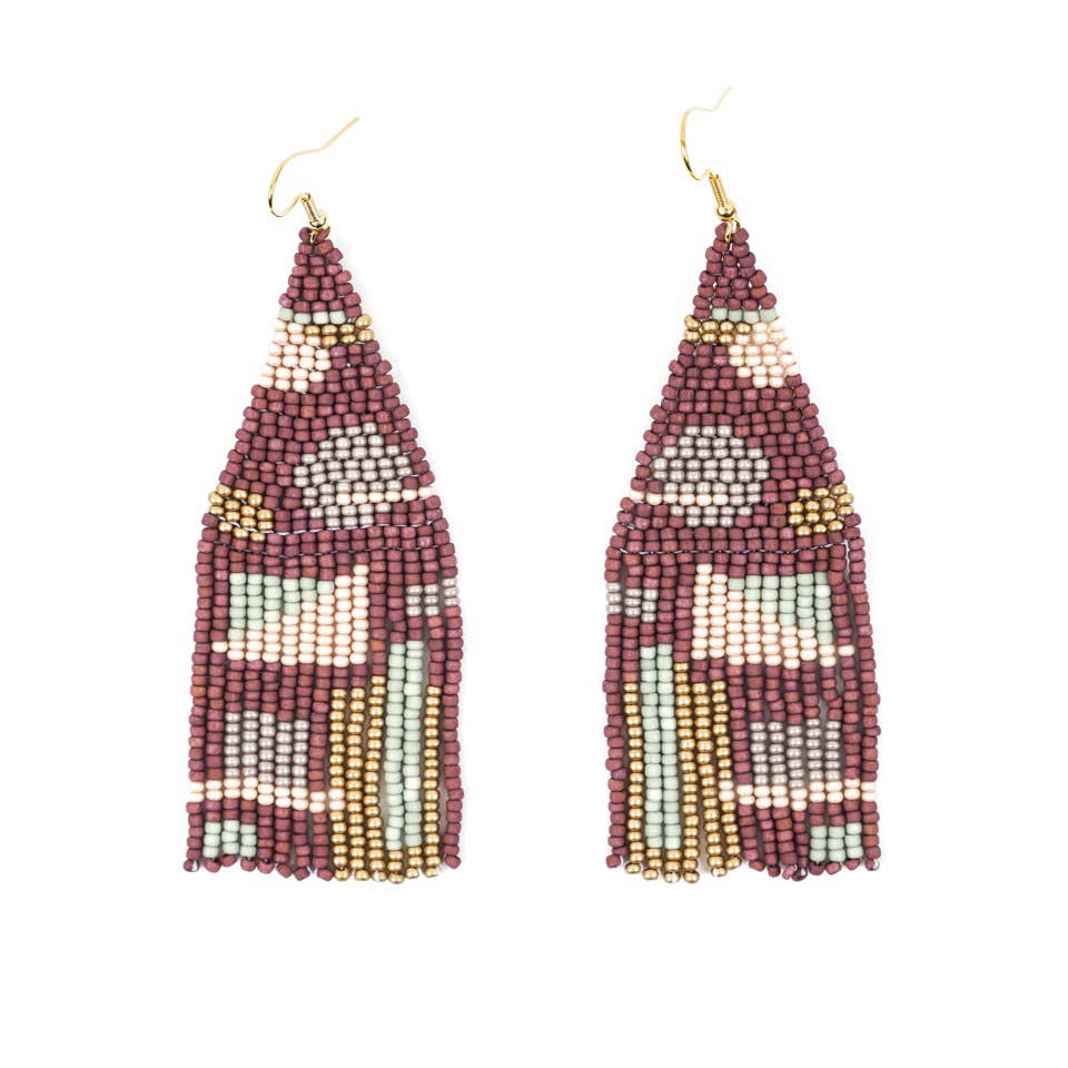 Altiplano - Shapes Fringe Earrings: Groovy Green