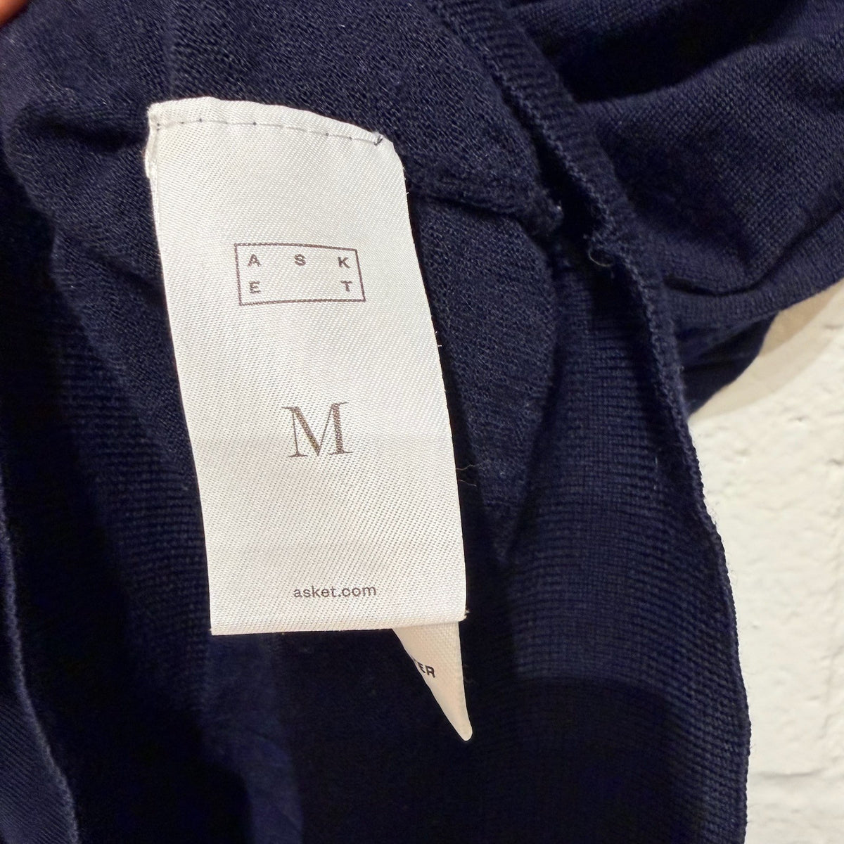 Asket Navy Merino Wool Crew Neck Pullover Sweater - Size M - 0913ST