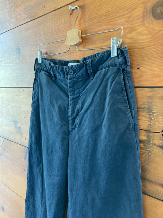 Nili Lotan Navy Blue Cotton Button Fly Chinos Tomboy Pants - Size 6 - 4427SC