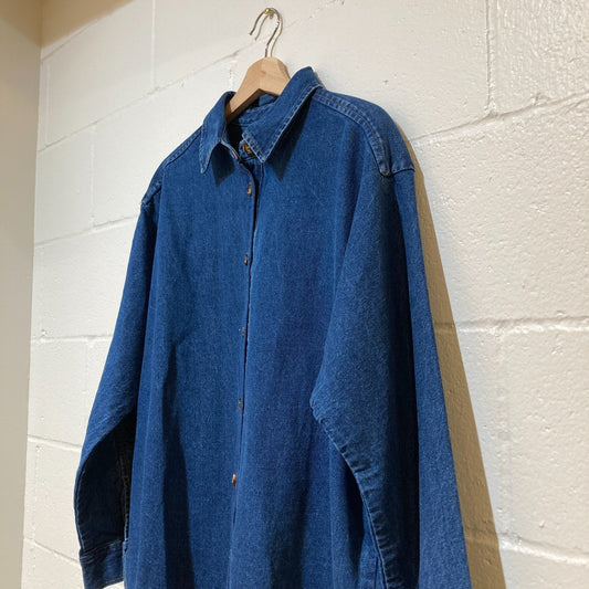 Le Bon Shoppe $135 Dark Denim Oversized Theo Shirt Jacket - Size M / L - 0624KB