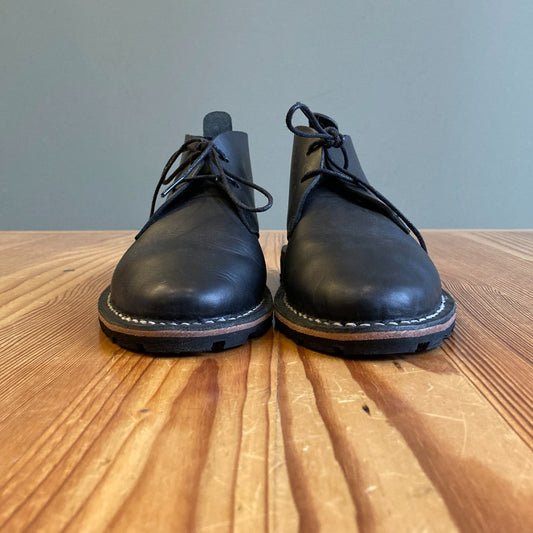 39 / 9 - Steve Mono Black Leather Artisanal 10/10 Short Boots w/ Box 0416JW