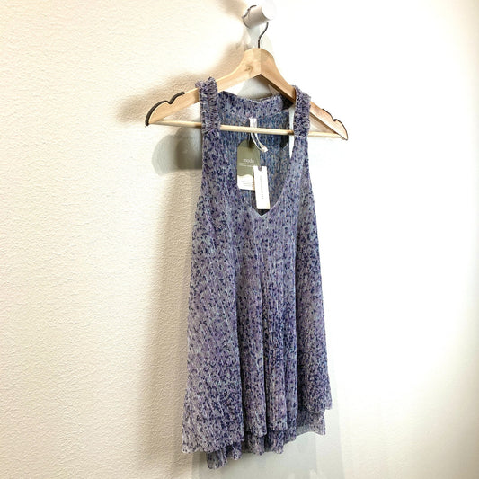 Anthropologie Purple Silver Leopard Print NEW Tank Top - Size XS - 0501SE