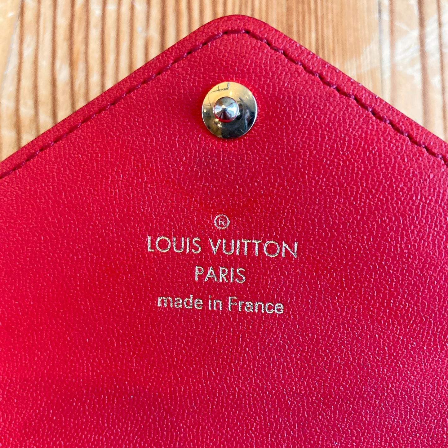 Louis Vuitton Monogram Coated Canvas Pochette Kirigami Red Medium Wallet 0222JL