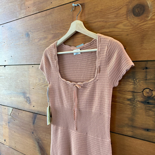 Wilfred Aritzia Terracotta NEW Reception Square Neck Dress - Size S - 0312IG