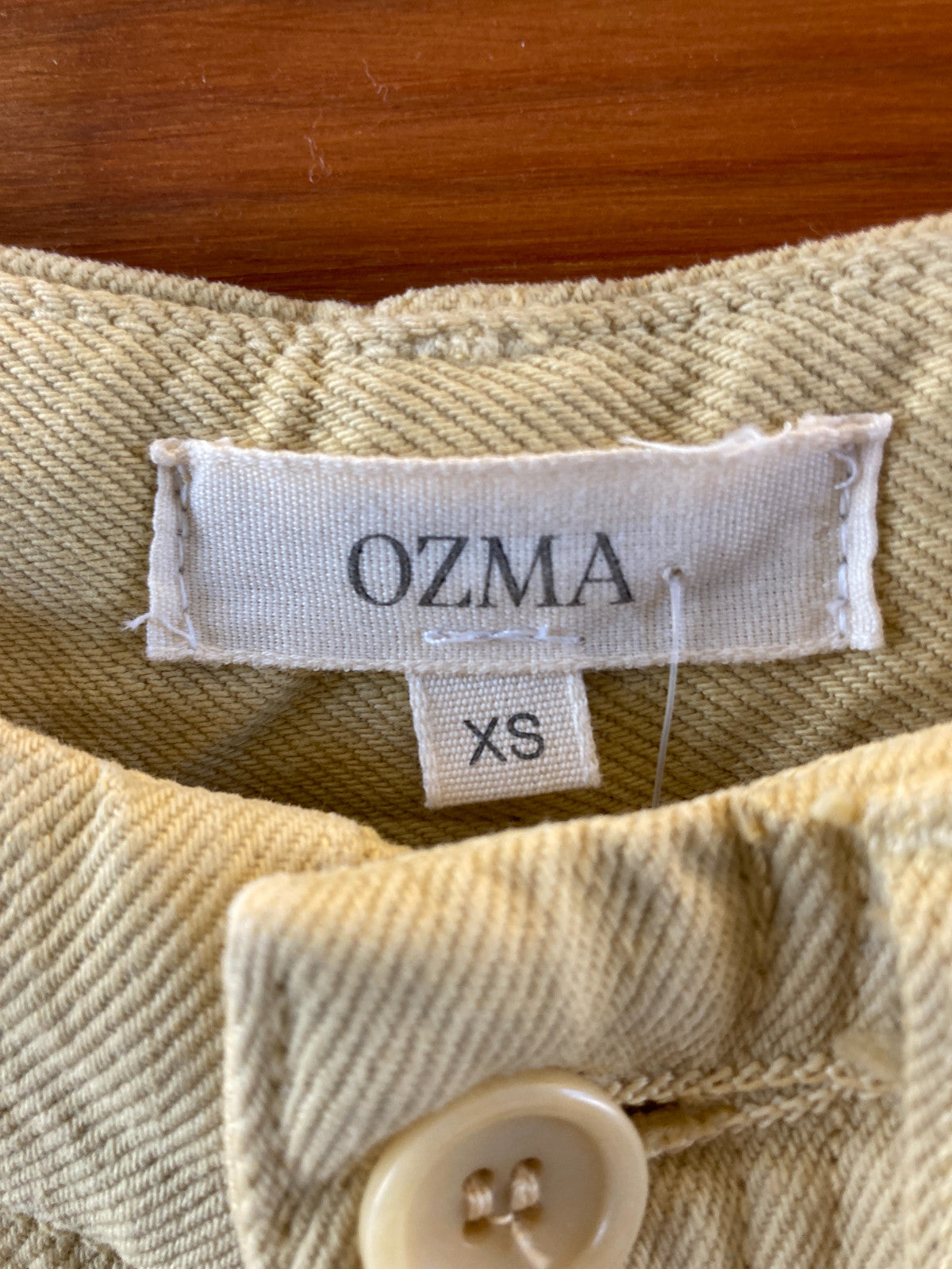Ozma Pale Yellow Womens Wide Barrel Leg Yellow Pants - Size XS - 0312IG