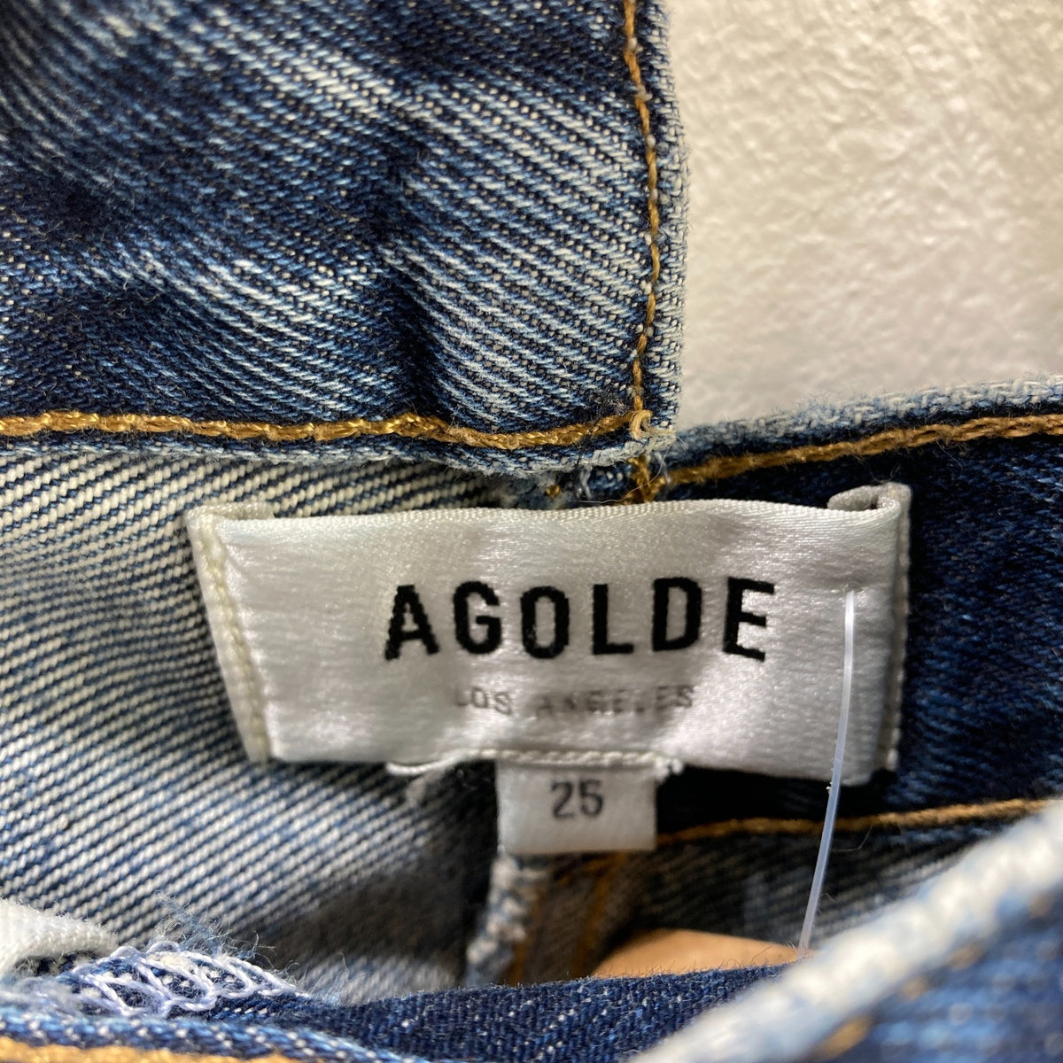 AGOLDE Dark Wash Criss Cross Straight Leg Button Fly Jeans - Size 25 - 0320HJ