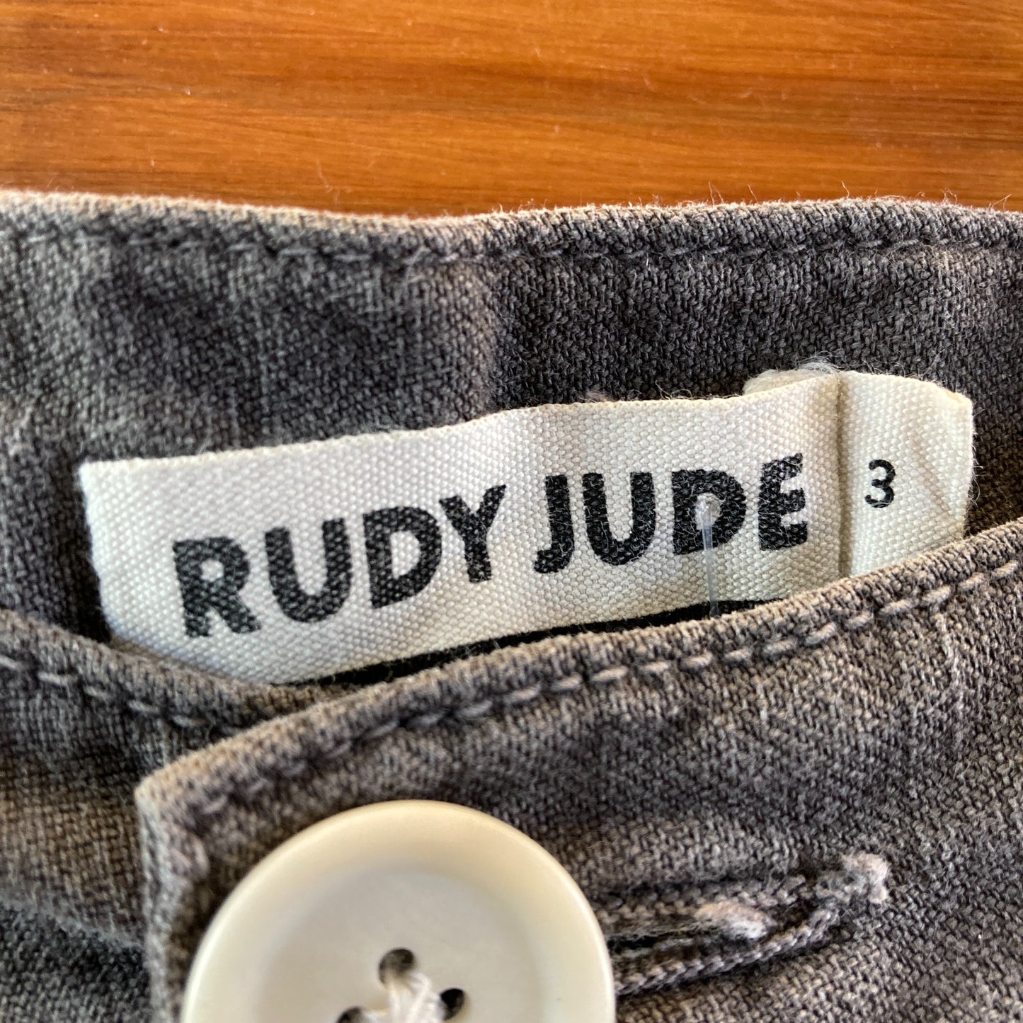 Rudy Jude Gray High Rise Organic Cotton Womens Adult Shorts - Size M - 0910CC