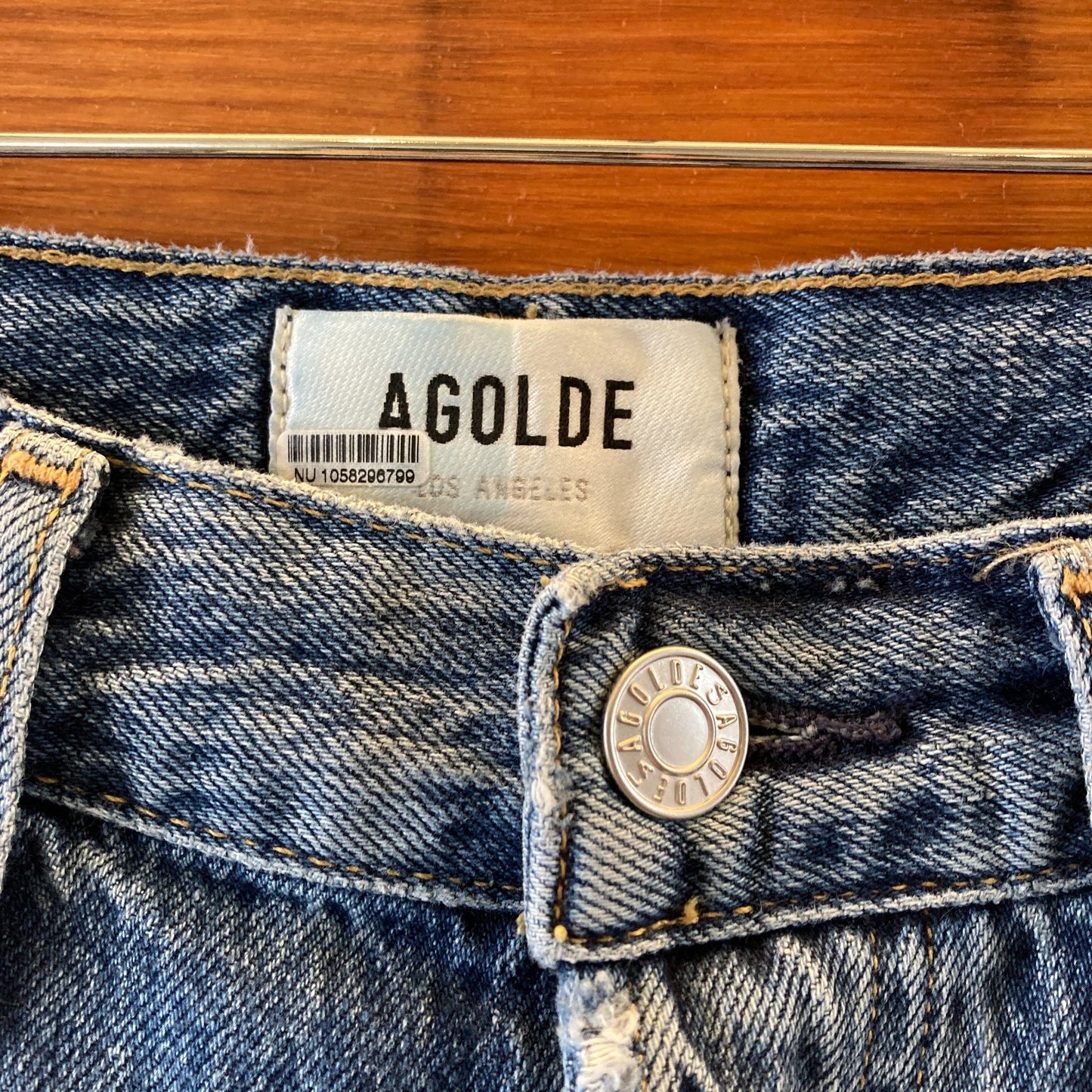 AGoldE Riley High Rise Straight Crop Jeans in Frequency Wash - Size 26 - 0816MS