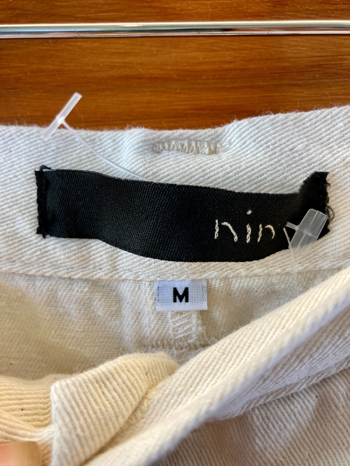 Nin Studio Ivory Cotton High Waist Pleated Cropped Pants - Size M - 0612SM