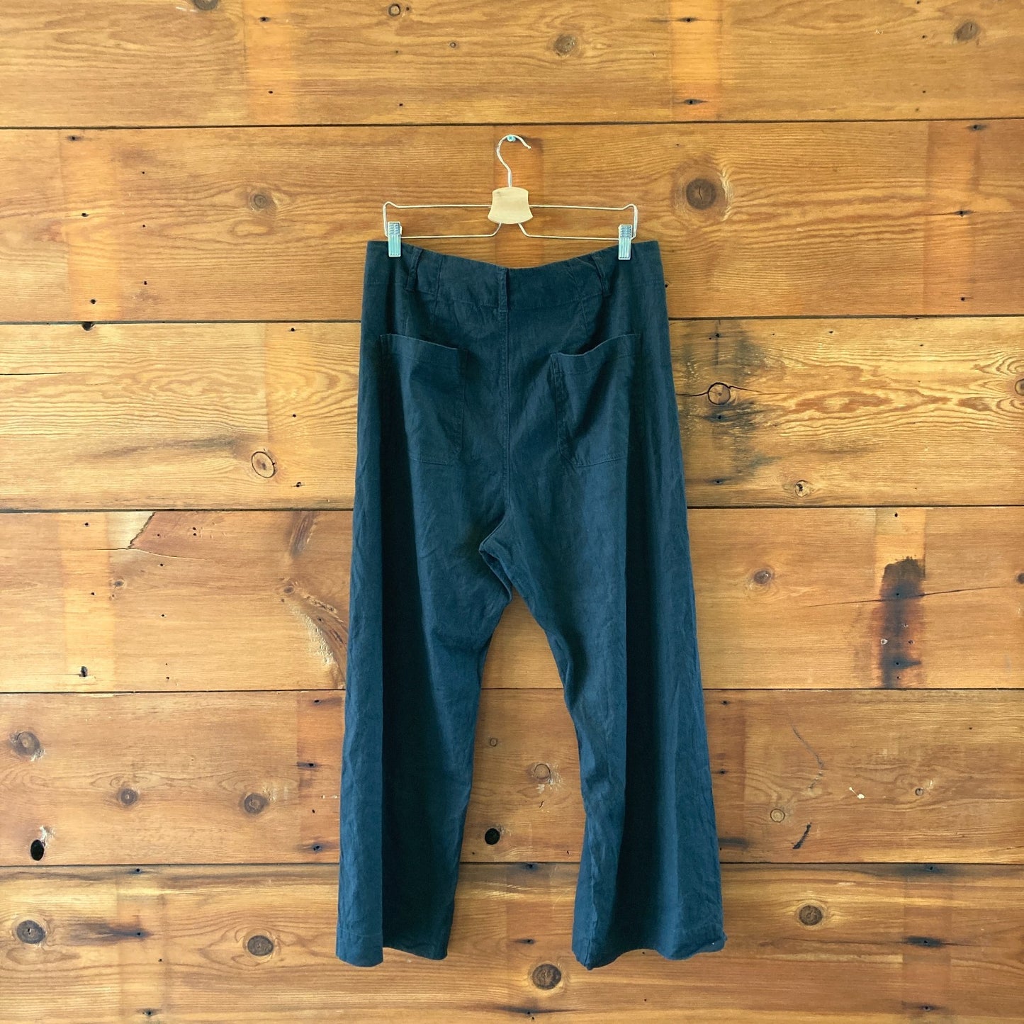 Maeve Anthropologie Black Colette Patch Pocket Linen Pants - Size 33 T - 0419JP