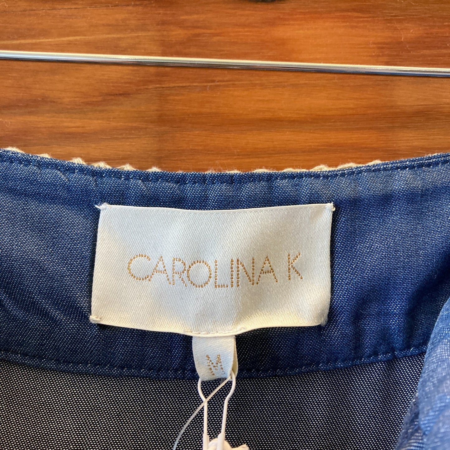 Carolina K $550 Western Tiered Hem Chambray Alma Skirt - Size M - NEW - 1011MP