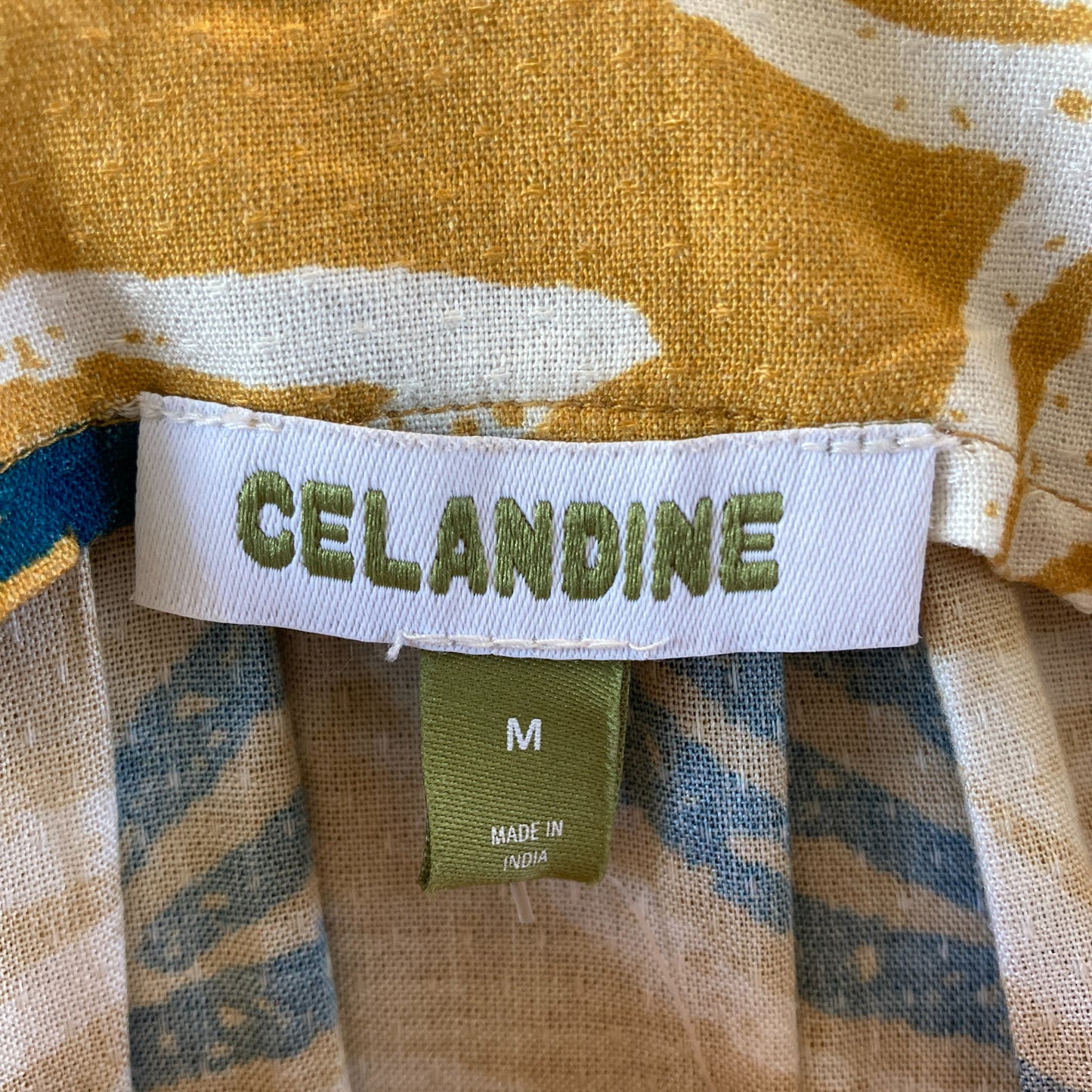 Celandine Anthropologie Yellow Blue Floral Piper Maxi Dress - Size M - 0715DP