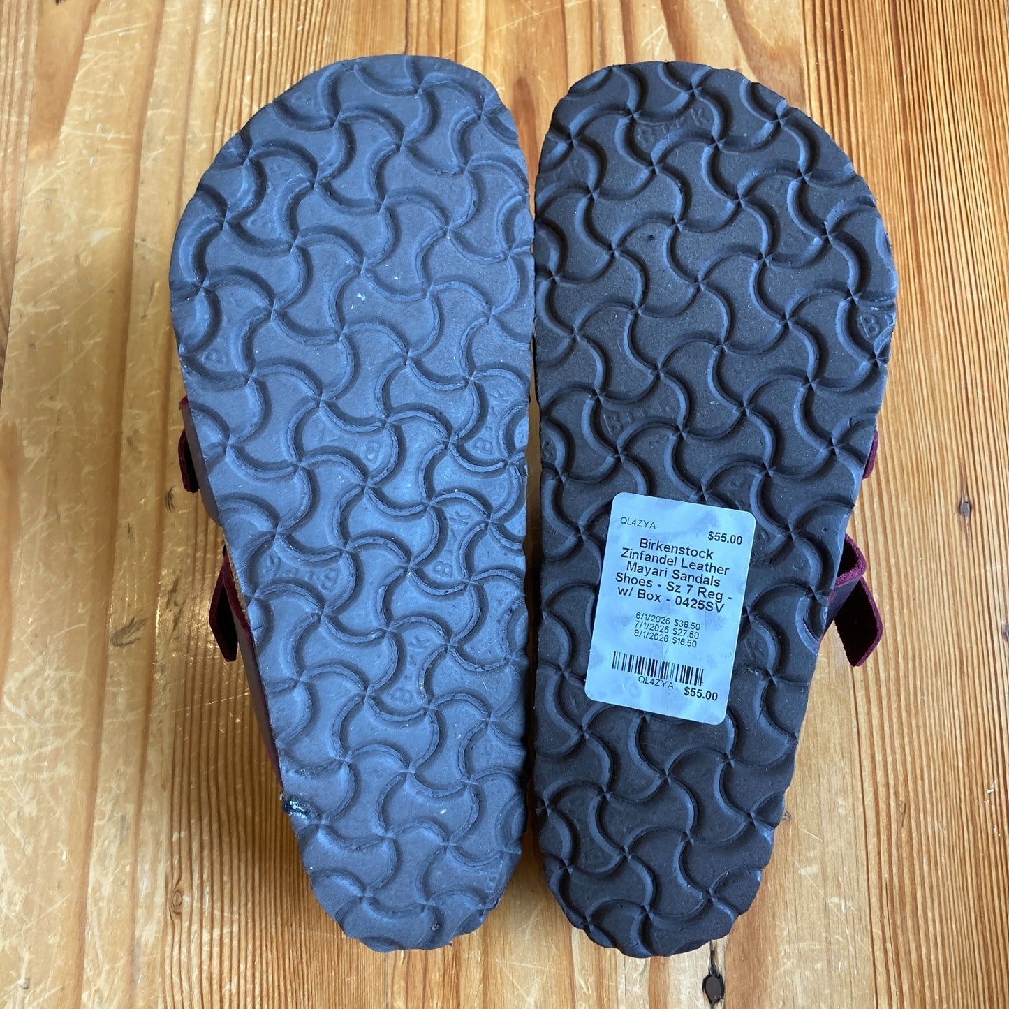Birkenstock Zinfandel Leather Mayari Sandals Shoes - Sz 7 Reg - w/ Box - 0425SV