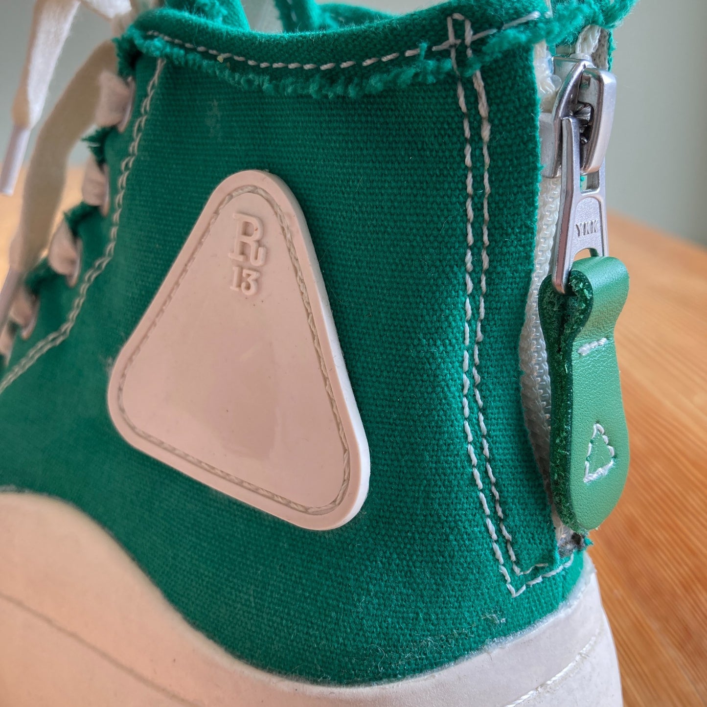 R13 $495 Green Chunky High Top Platform Kurt Sneakers Shoes - Size 5 - 0415AB