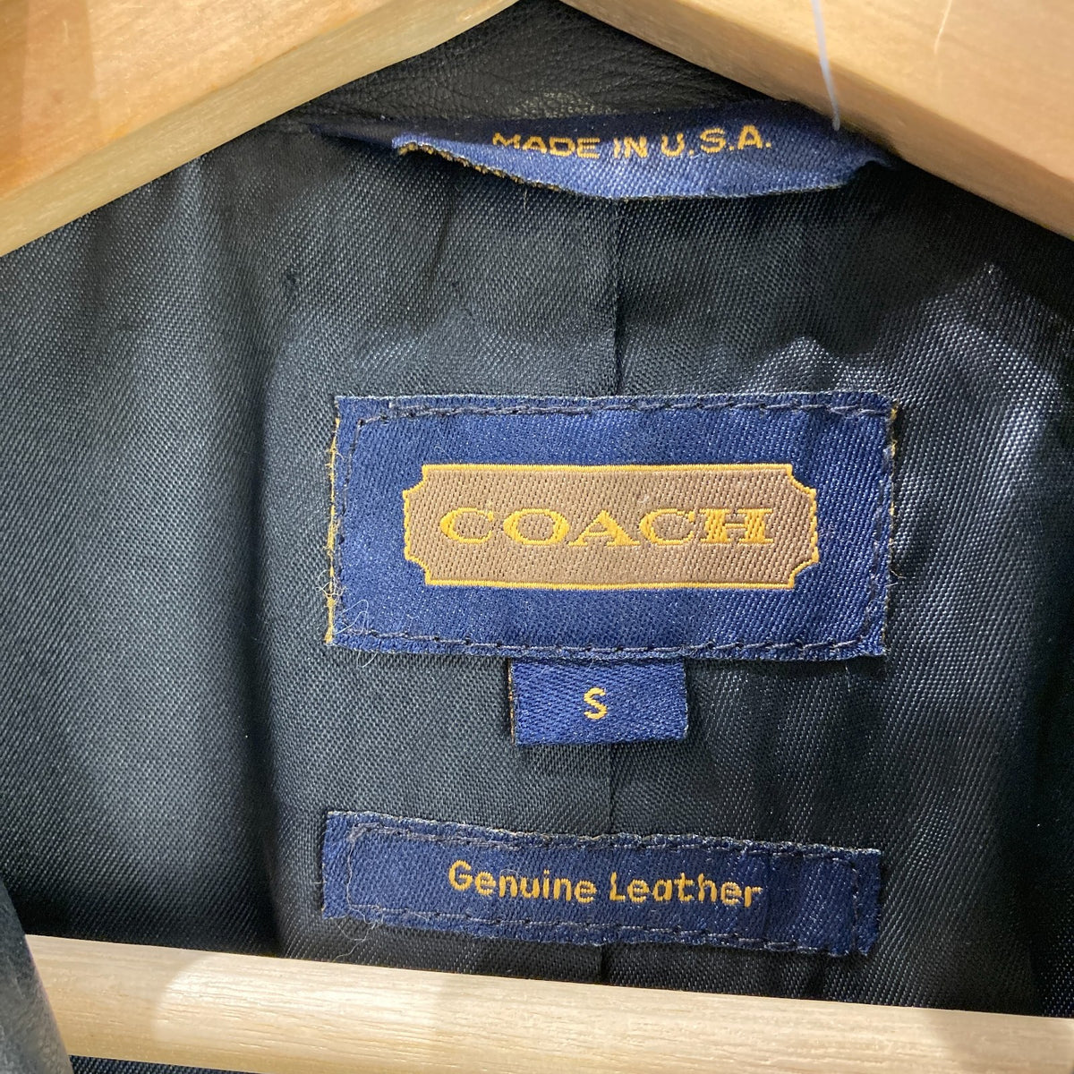 Coach Vintage 90's Black Leather Car Coat Button Up Jacket - Size S - 0814JF
