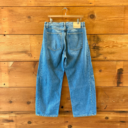 B Sides Lasso Jeans Blue Barrel Leg Button Fly Jeans - Size 30 - 1105AR