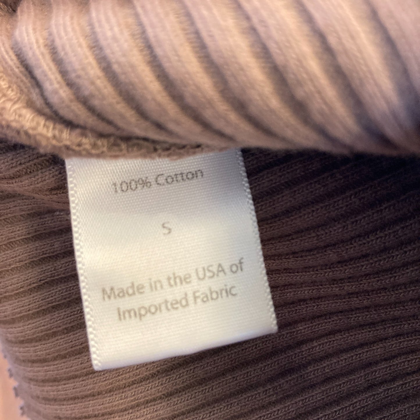 S - Waltz Brown Ribbed Knit NEW $120 Stretch Scoop Neck Tank Top 0312IG