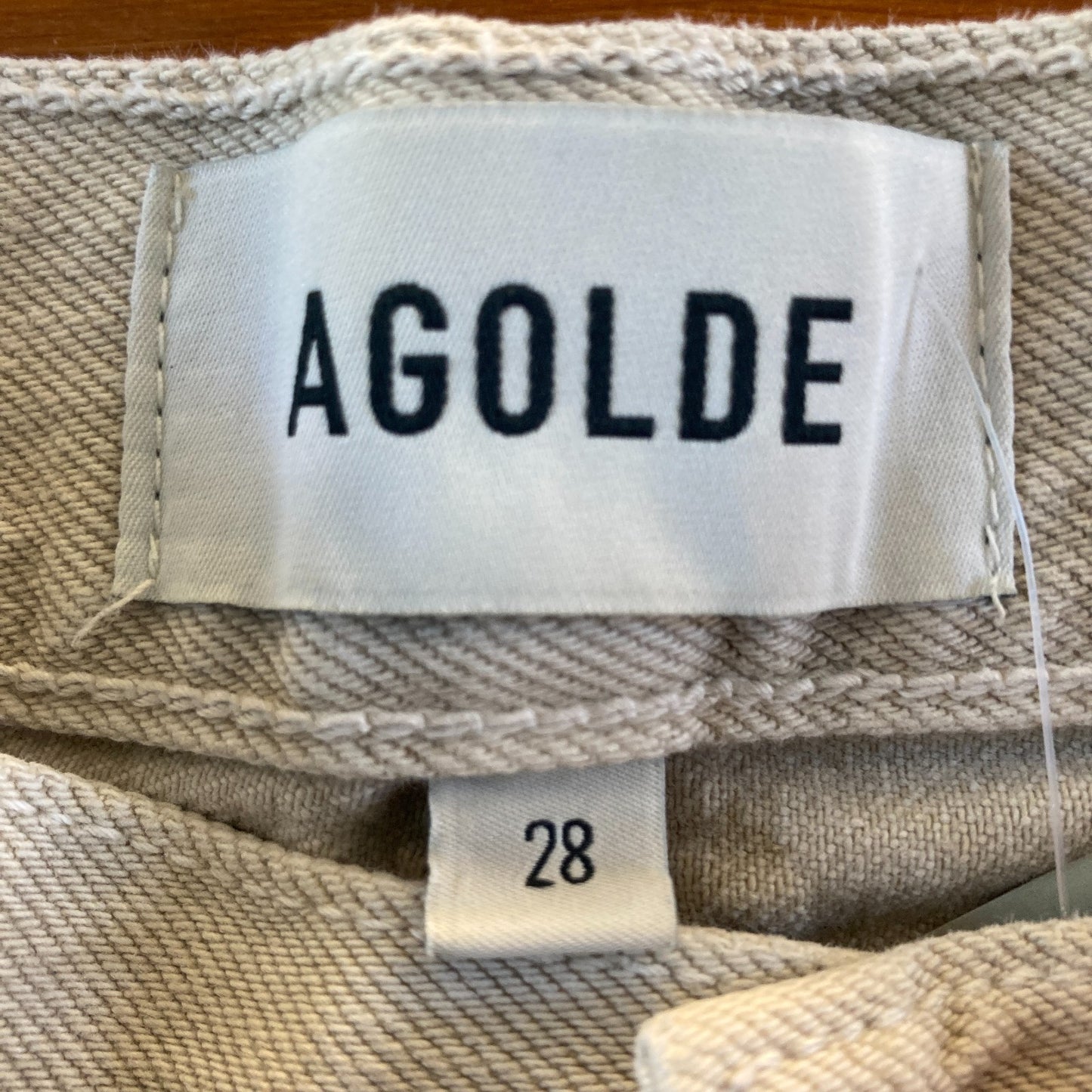 AGOLDE $370 Tan Denim Mid Rise Low Curve Barrel Leg Jeans - Size 28 - 0515JS