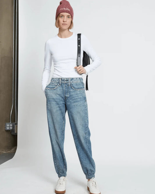 Rag & Bone Medium Wash Faux Denim Miramar Joggers Jeans Pants - Size M - 1011SC