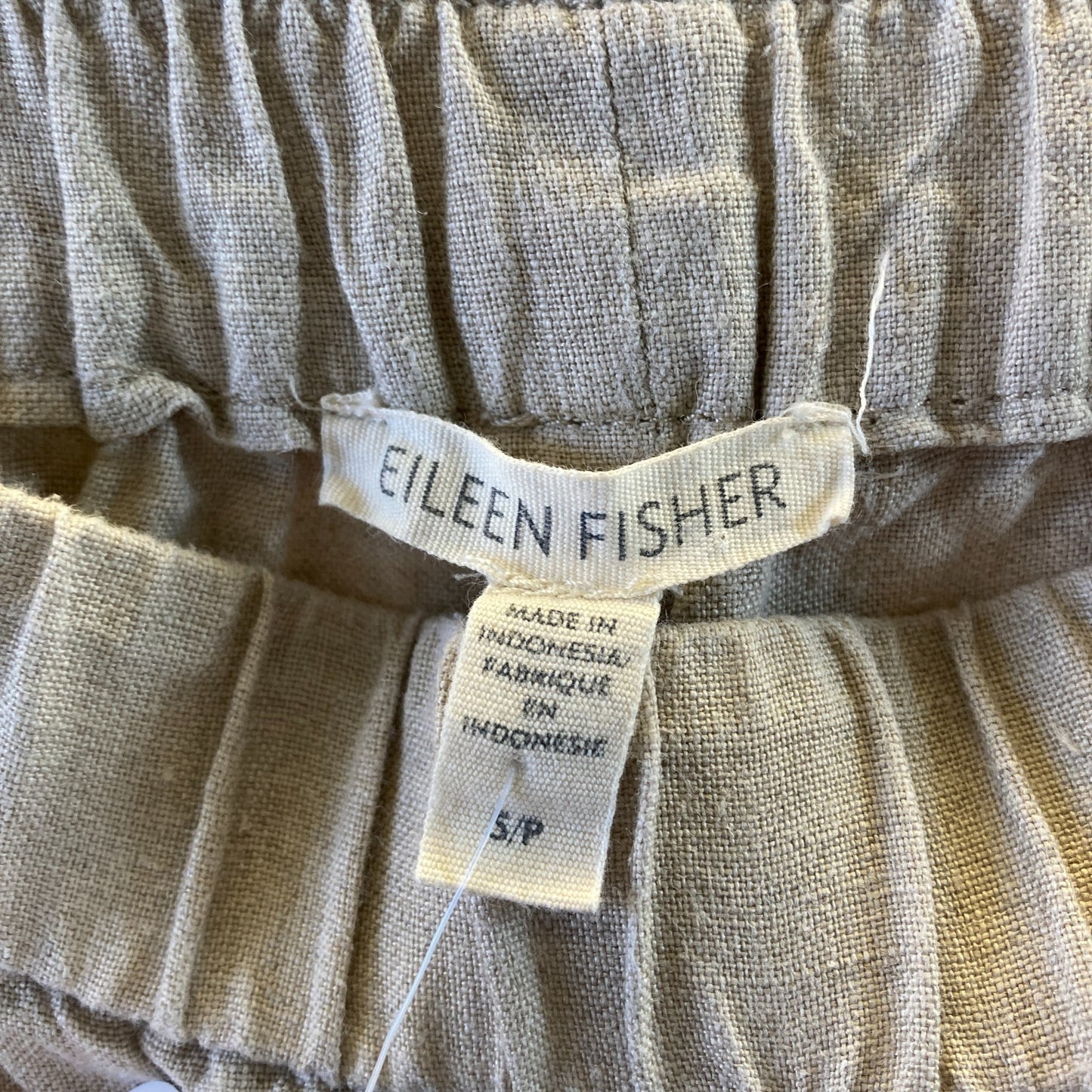 Eileen Fisher Oat Relaxed Fit Pull-On Organic Linen Pants - Size S - 0514SU