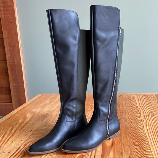 Girotti $519 Black & Green Over the Knee Boots - Sz 41 / 10.5 US - NEW - 0803BM