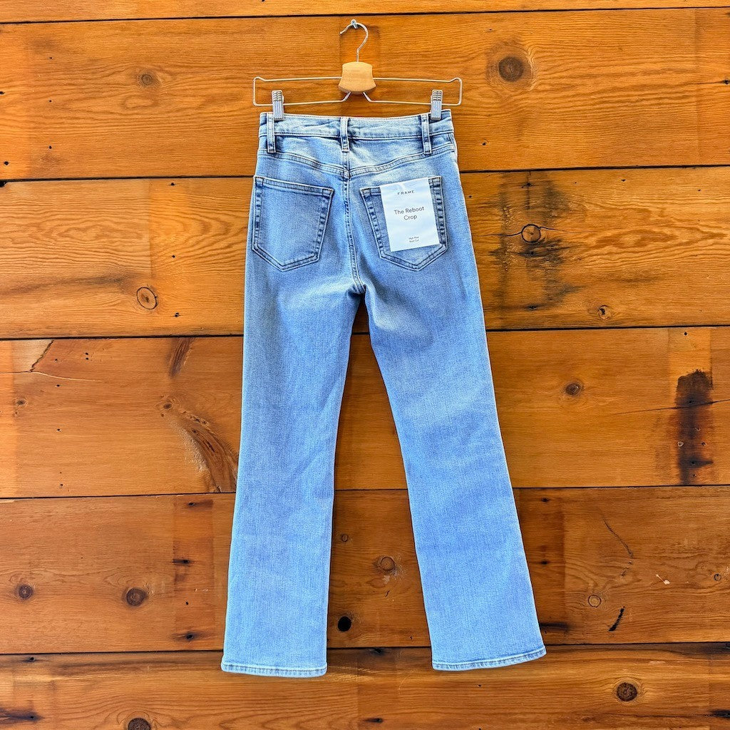 Frame Light High Rise Boots Cut The Reboot Crop Jeans - Size 25 - NEW - 0801EO