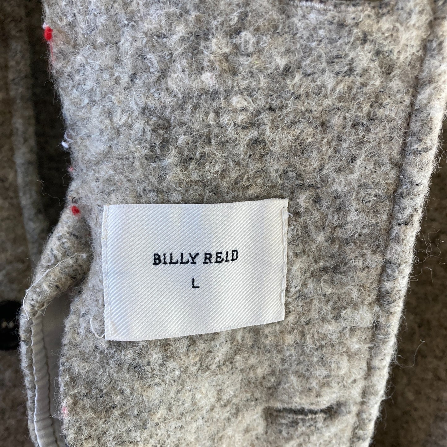 L- Billy Reid Light Gray Wool Button Up Chore Coat Jacket *missing button 1003MS