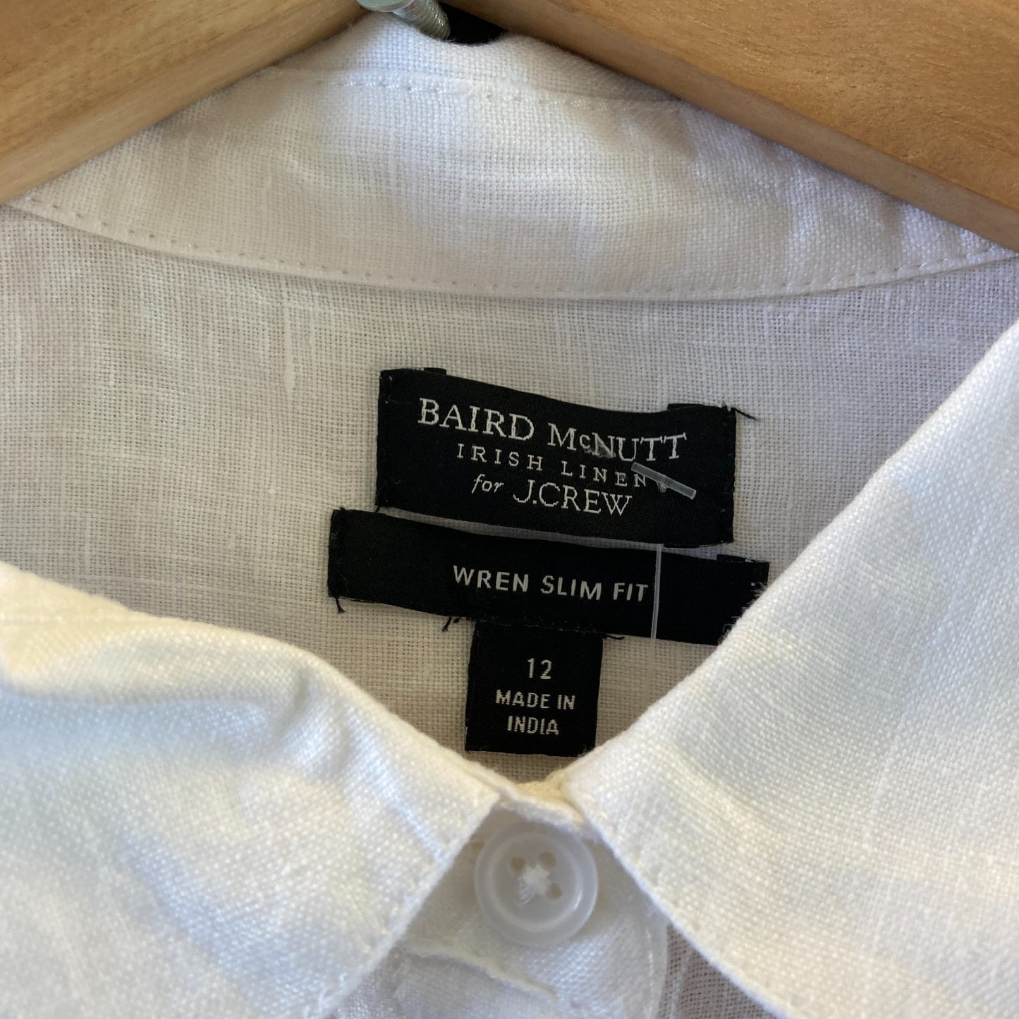 12 - J. Crew White NEW Wren Slim Irish Linen NEW Long Sleeve Shirt 0416JW