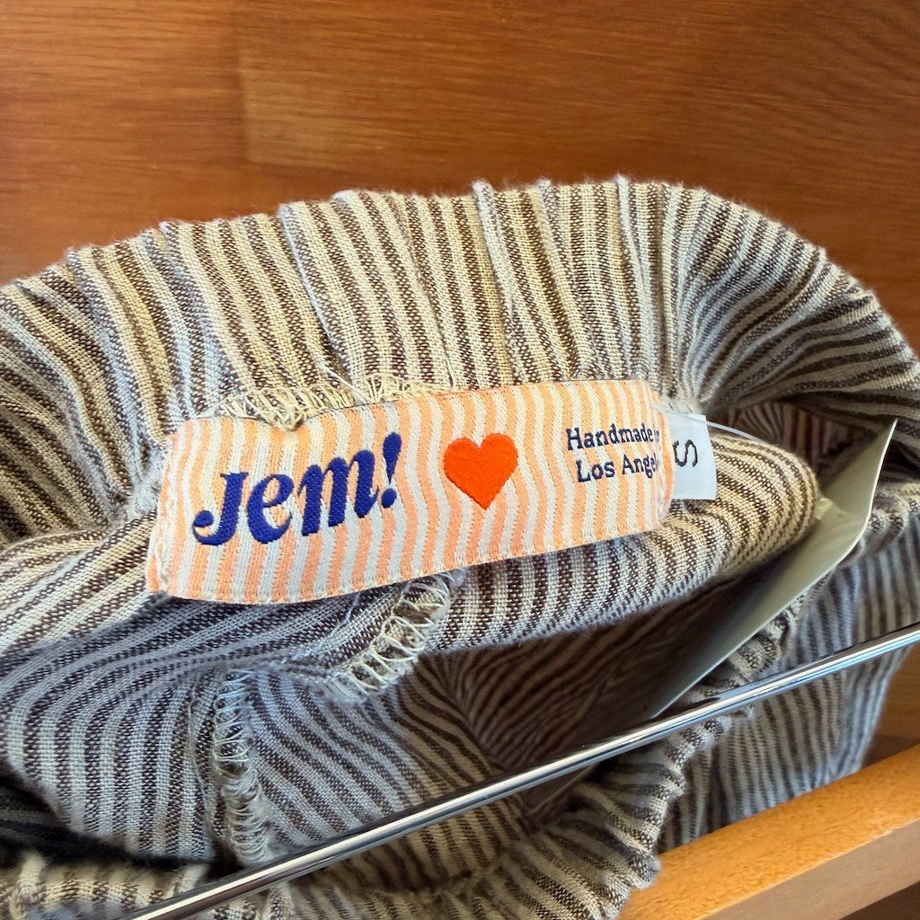 Jem! Los Angeles Striped Drawstring Waist Linen Shorts - Size S - 0312IG