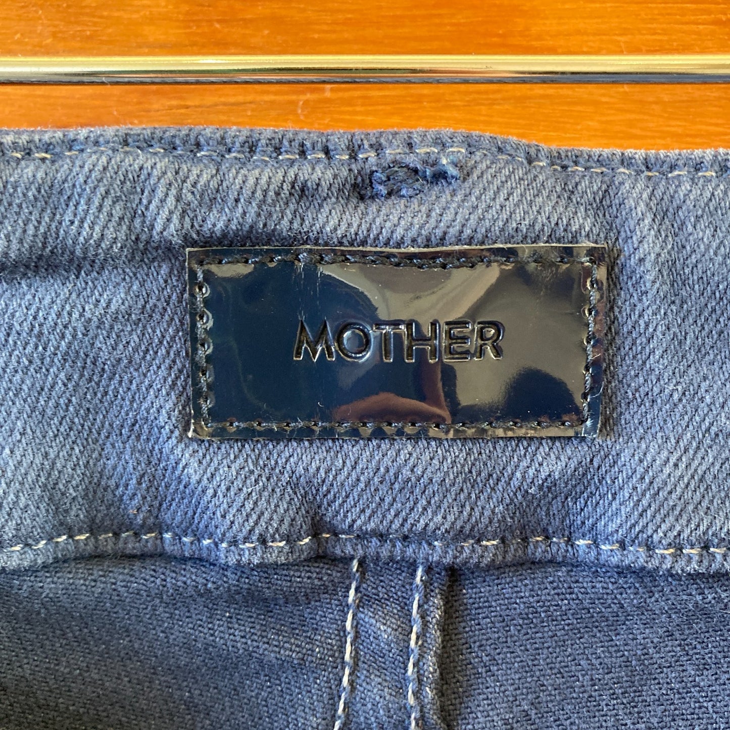 32 - Mother Insignia Blue The Major Zip Sneak Fray Womens Pants 0129CB