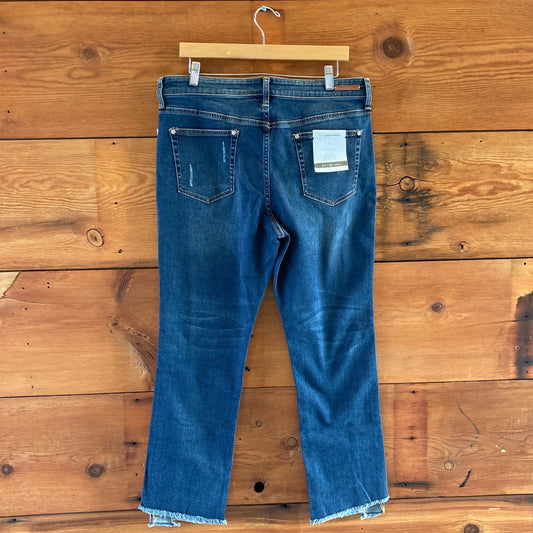 32 - Pilcro $168 Anthropologie Parallel Stretch Denim Raw Hem Jeans NEW 1122CT