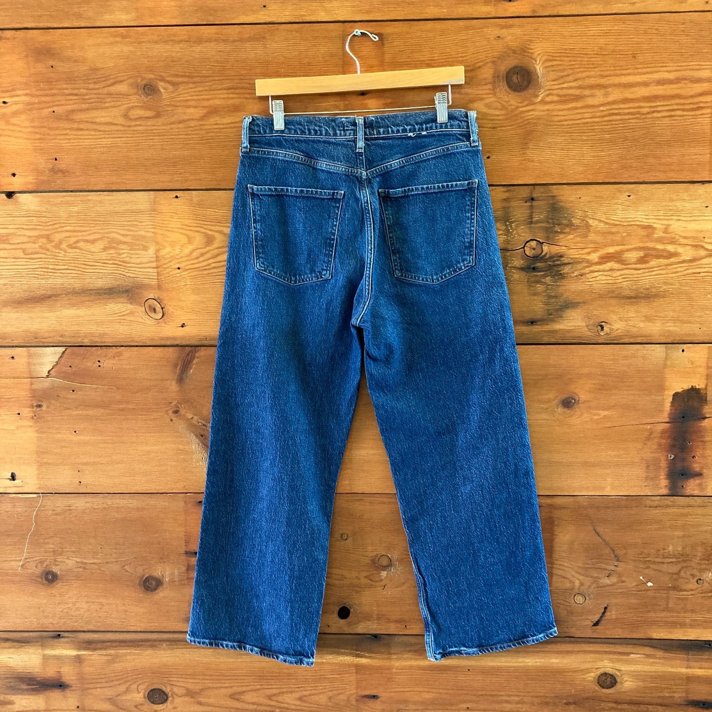 AGOLDE $238 Dark Wash Ren Button Fly Wide Leg High Rise Jeans - Size 30 - 0617LH