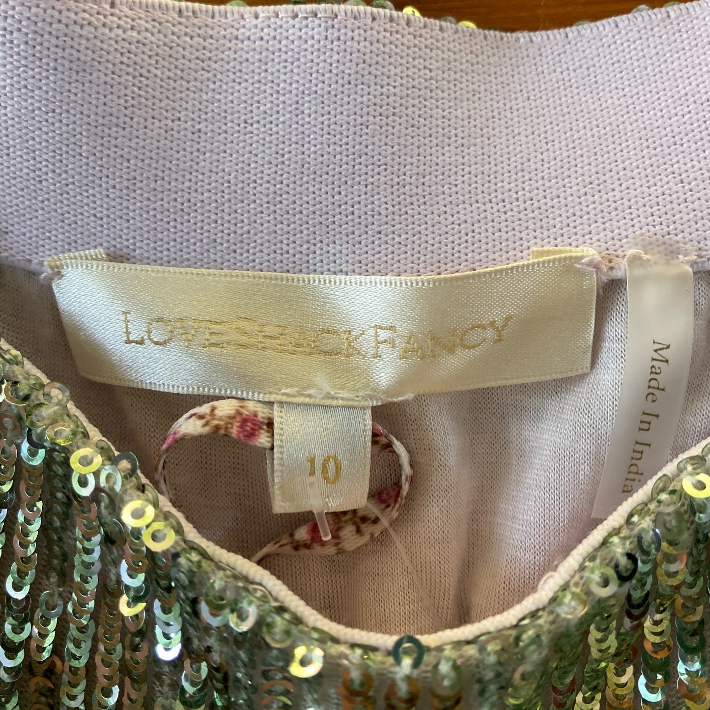 Love Shack Fancy Green Purple Ombre NEW Sequin Arturo Skirt - Size 10 - 0521AB