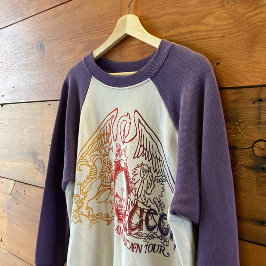Madeworn White Purple Two-Tone Handcrafted Queen Sweatshirt - Size M - 0204MP