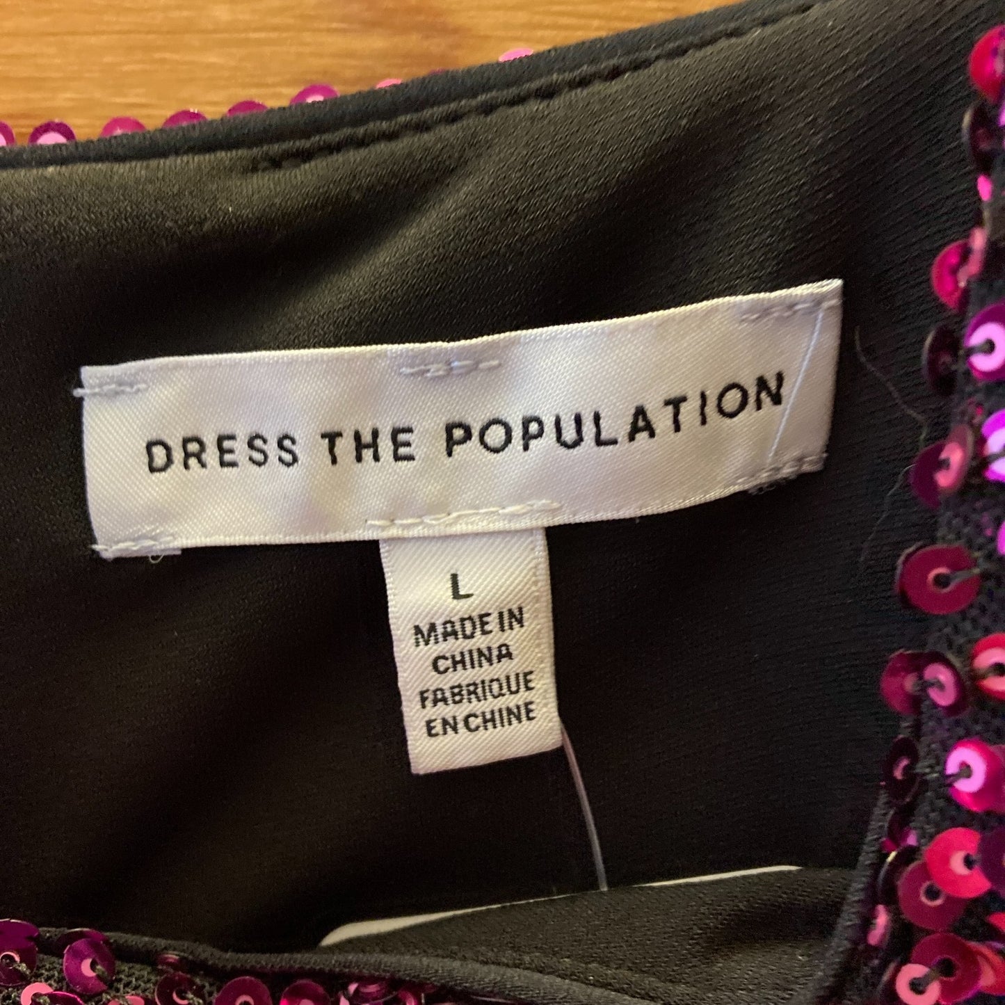 L - Dress the Population Pink Sequin Paloma Sleeveless Mini Dress 1110JS