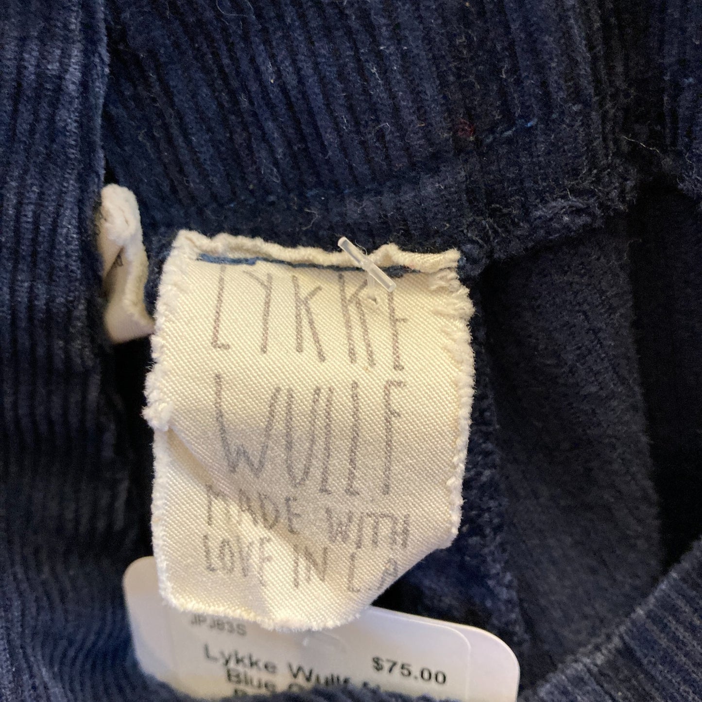 Lykke Wullf Navy Blue Corduroy Patch Pocket Overalls - Size S - 0312IG